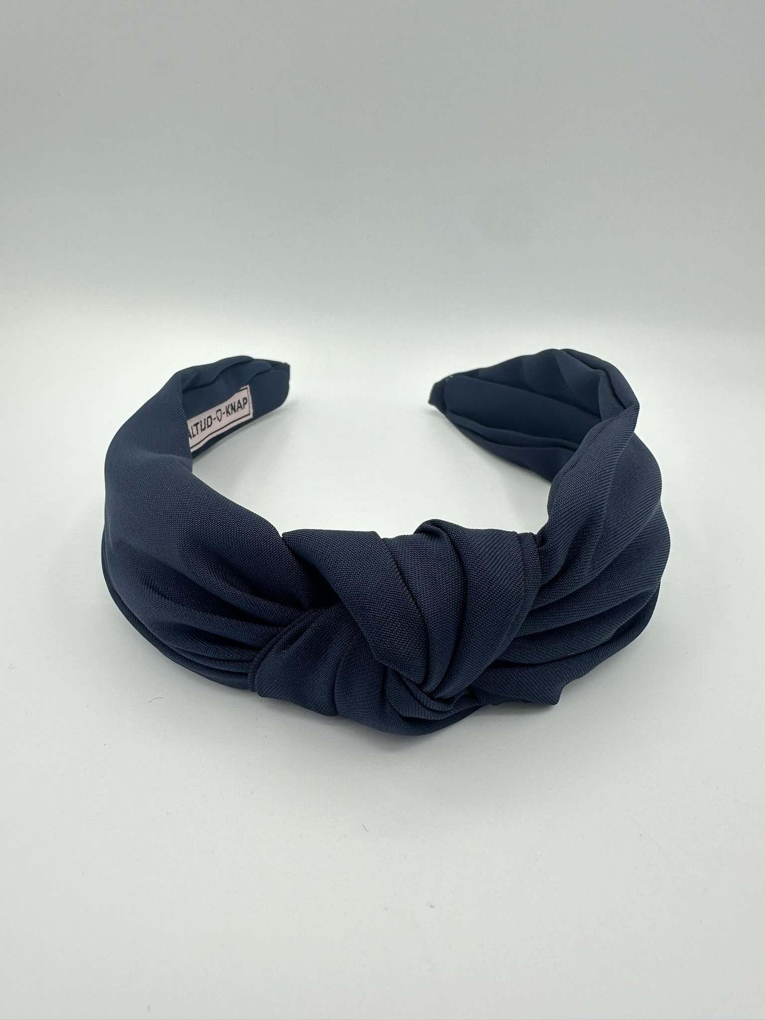 Dameshaarband Basic Donkerblauw met knoop