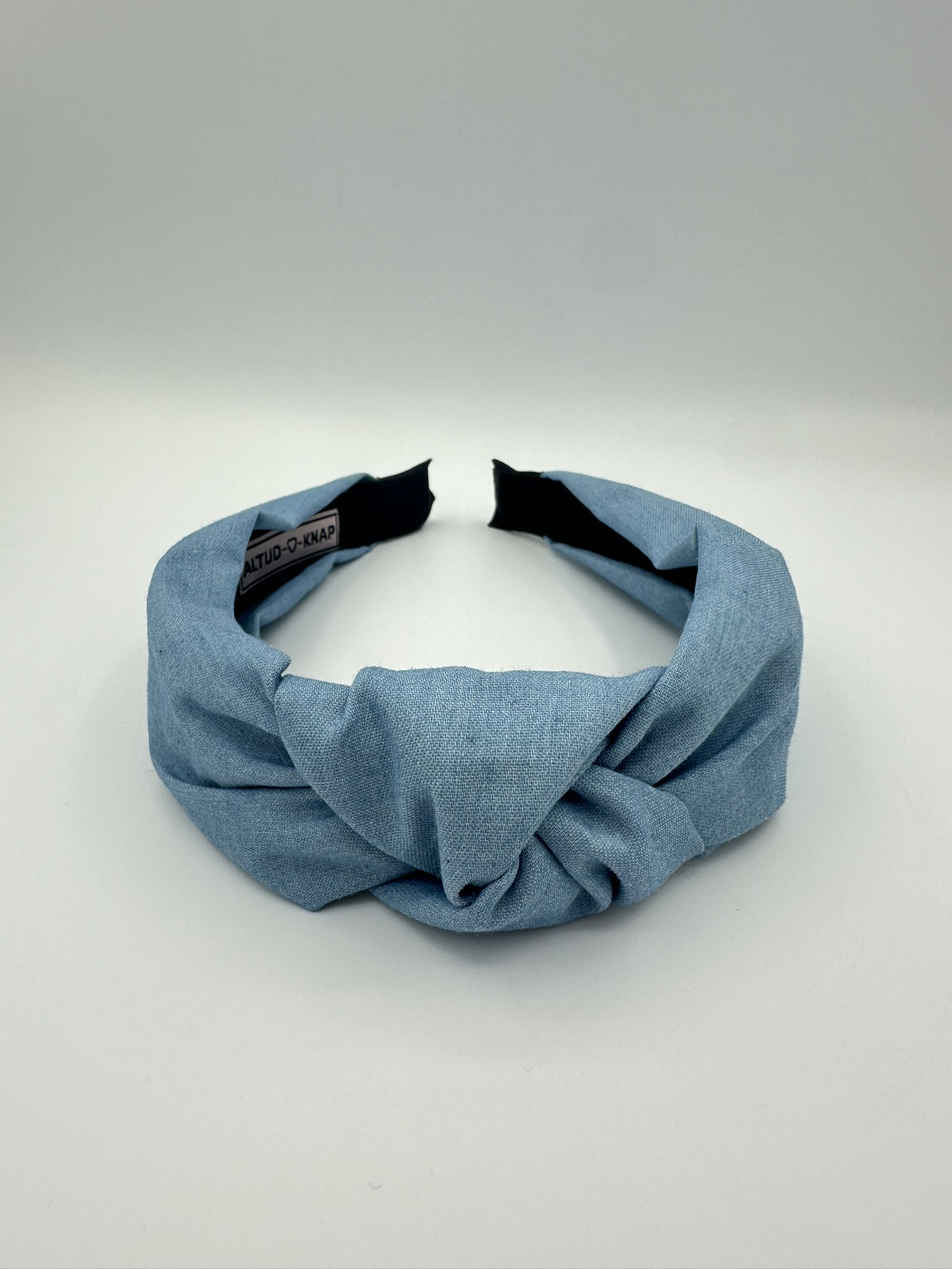 Dameshaarband Denim met knoop Lichtblauw