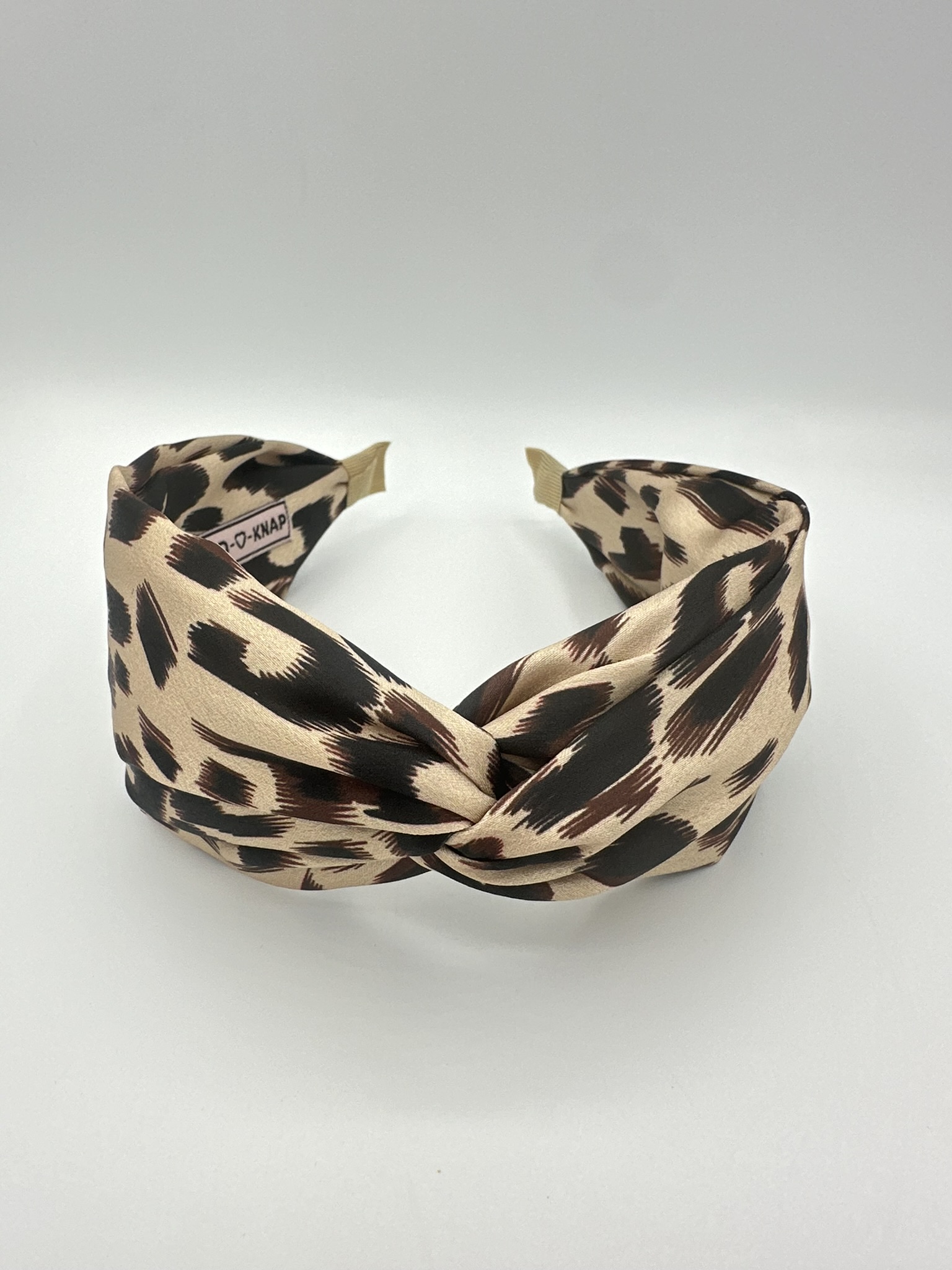 Dameshaarband breed Leopard print beige